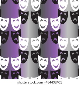 Seamless pattern with theatre masks