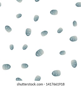 Seamless pattern of theatrical mask with crying emotion. Vector illustration. Blue mask with gradient isolated on white background.