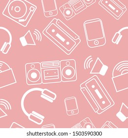 Seamless pattern themed on music
