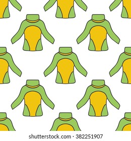 Seamless pattern with thermal underwear. Kayaking illustration.