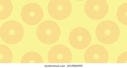 Padrão contínuo de círculos concêntricos finos em fundo amarelo pastel macio criando uma textura moderna