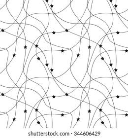 Seamless pattern of thin lines. Black and white vector background. Seamless geometric pattern. Delicate monochrome background.