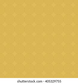 Seamless pattern of thin lines of concentric circles. The two shades of trendy color dark yellow spicy mustard.