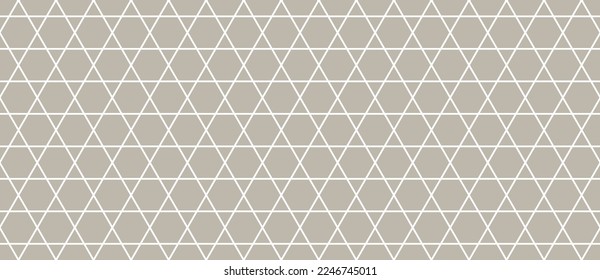 Seamless pattern with thin lines Jewish six pointed stars vector illustration