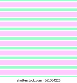 Seamless pattern of thin and wide stripes pink, white and green colors of aquamarine.
