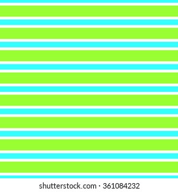 Seamless pattern of thin and wide stripes of blue, white and bright green colors.