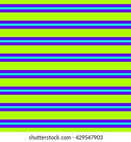 Seamless pattern of thin and wide stripes of green, blue, bright purple colors.