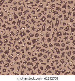 seamless pattern with things and clothes, vector