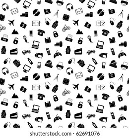 seamless pattern with things, vector