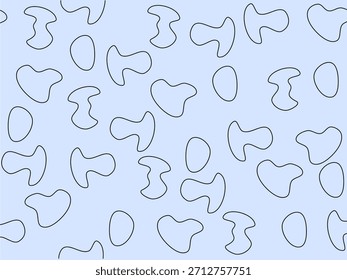 Seamless pattern with thin-line organic shapes on a light blue background. Minimal and soft design suitable for wallpaper, textiles, and modern decor