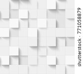 Seamless pattern with three-dimensional cubes. Abstract mosaic of  white colors squares 