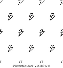 Nahtloses Muster. Donnerschlag. Konturentwurf. Vektorgrafik auf weißem Hintergrund.