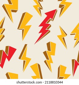 Seamless pattern  of thunderbolt , vector illustration
