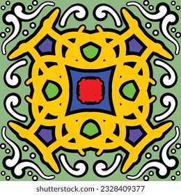 Seamless pattern. Tibet ethnic style. Vector illustration.