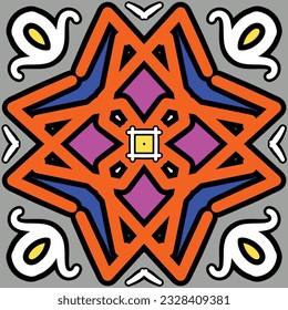 Seamless pattern. Tibet ethnic style. Vector illustration.