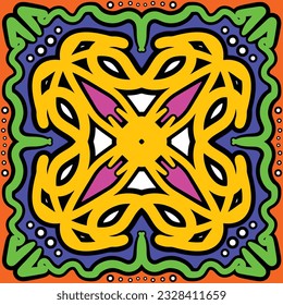 Seamless pattern. Tibet ethnic style. Vector illustration.