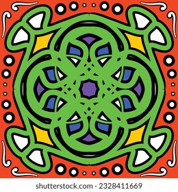 Patrón sin foco. Estilo étnico del Tíbet. Ilustración vectorial.
