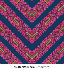 Seamless pattern. Tibet ethnic style. Vector illustration. 