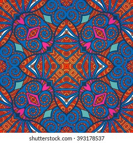 Seamless pattern. Tibet ethnic style. Vector illustration. 