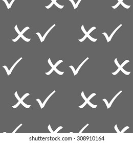 seamless pattern with Tick and Cross