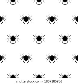 Seamless pattern with Tick. Mite. Vector illustration