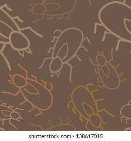 A seamless pattern of ticks, a disease carrying parasite.