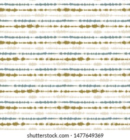 Seamless pattern tie dye shibori thin stripes. Nature color boho summer background. Vector textile retro swatch.
