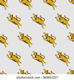 seamless pattern, tiger art  background design for fabric and decor