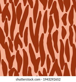 Color marrón de tigre sin foco sobre fondo claro. Hermoso animal de textura dibujado a mano para tela de diseño. Plantilla de cebra abstracta. Líneas decorativas para el safari impreso. Ilustración vectorial.