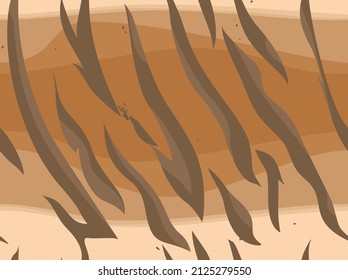 Seamless pattern tiger skin. Endless texture from vertical stripes. Print on fabric and textiles. vector background