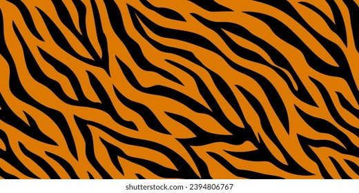 Seamless pattern with tiger stripes. Abstract animal print.