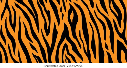 Seamless pattern with tiger stripes. Animal print.