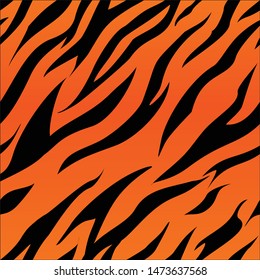 
Seamless pattern of tiger stripes. The texture of the black stripes on a red background. Gradient. The design of the fabric, clothes. Print on paper. Vector