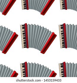 Seamless pattern tile cartoon with accordion illustration