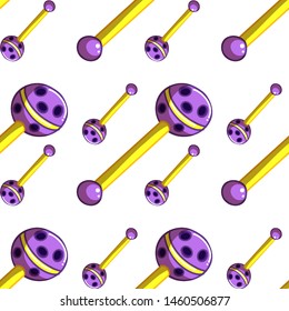Seamless pattern tile cartoon with baby rattle illustration