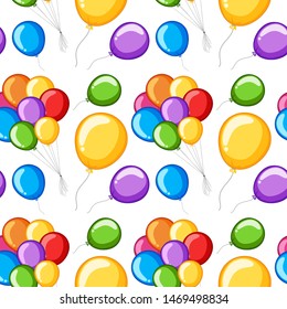 Seamless pattern tile cartoon with balloons illustration