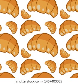 Seamless pattern tile cartoon with croissant illustration