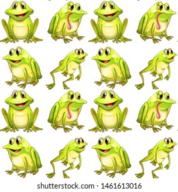 Seamless pattern tile cartoon with frogs illustration