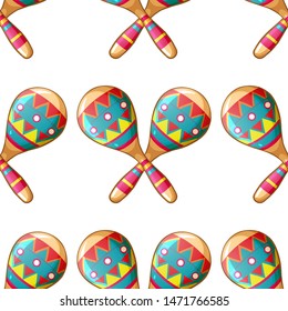 Seamless pattern tile cartoon with musical maracas illustration