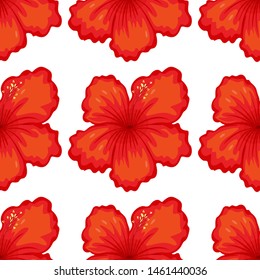 Seamless pattern tile cartoon with tiger lily illustration