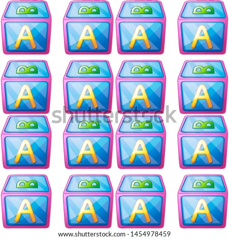 Seamless pattern tile cartoon with toy block illustration