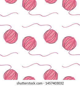 Seamless pattern tile cartoon with wool illustration