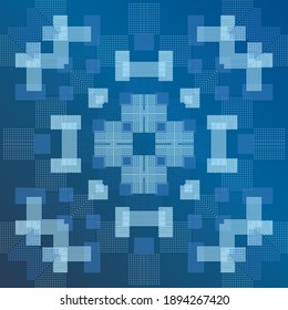 Seamless pattern for tile or fabric graphic elements line dots and waves