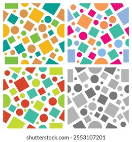 Seamless pattern tile in four various 