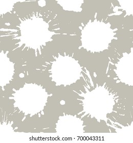 Seamless pattern, tile with inc splash, blots, smudge and brush strokes. Grunge endless template for web background, prints, wallpaper, surface, wrapping, repeat elements for design.