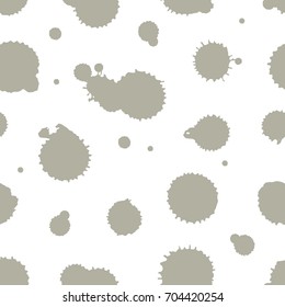Seamless pattern, tile with inc splash, blots, smudge and brush strokes. Grunge endless template for web background, prints, wallpaper, surface, wrapping, repeat elements for design.