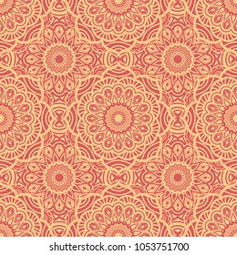 Seamless pattern tile with mandalas.