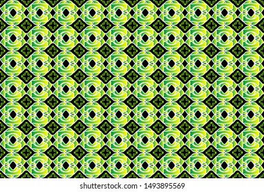 Seamless pattern tile with mandalas. Vintage decorative elements. Hand drawn black background. Islam, Arabic, Indian, ottoman motifs