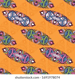 Seamless pattern tile with mandalas. Vintage decorative elements. Hand drawn background. Islam, Arabic, Indian, ottoman motifs. Perfect for printing on fabric or paper.