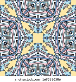 Seamless pattern tile with mandalas. Vintage decorative elements. Hand drawn background. Islam, Arabic, Indian, ottoman motifs. Perfect for printing on fabric or paper.
